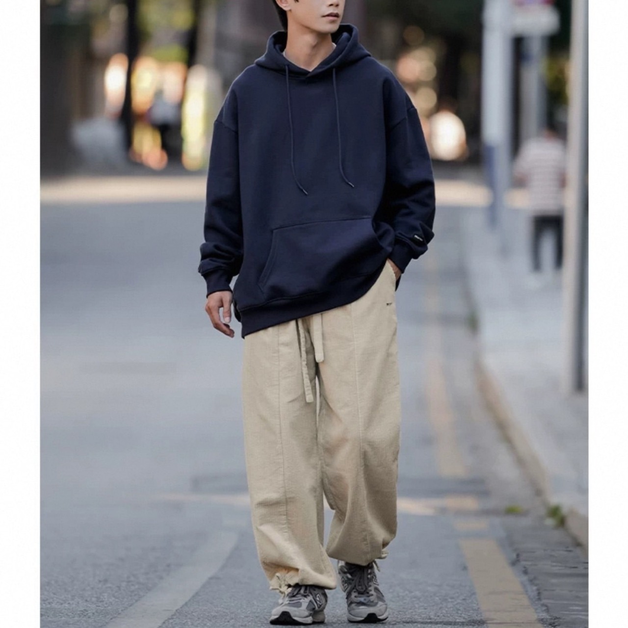 Corduroy wide drawstring pants 0313 - 9