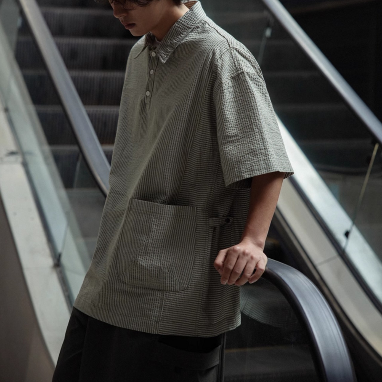 プルオーバールーズ半袖シャツ　0718