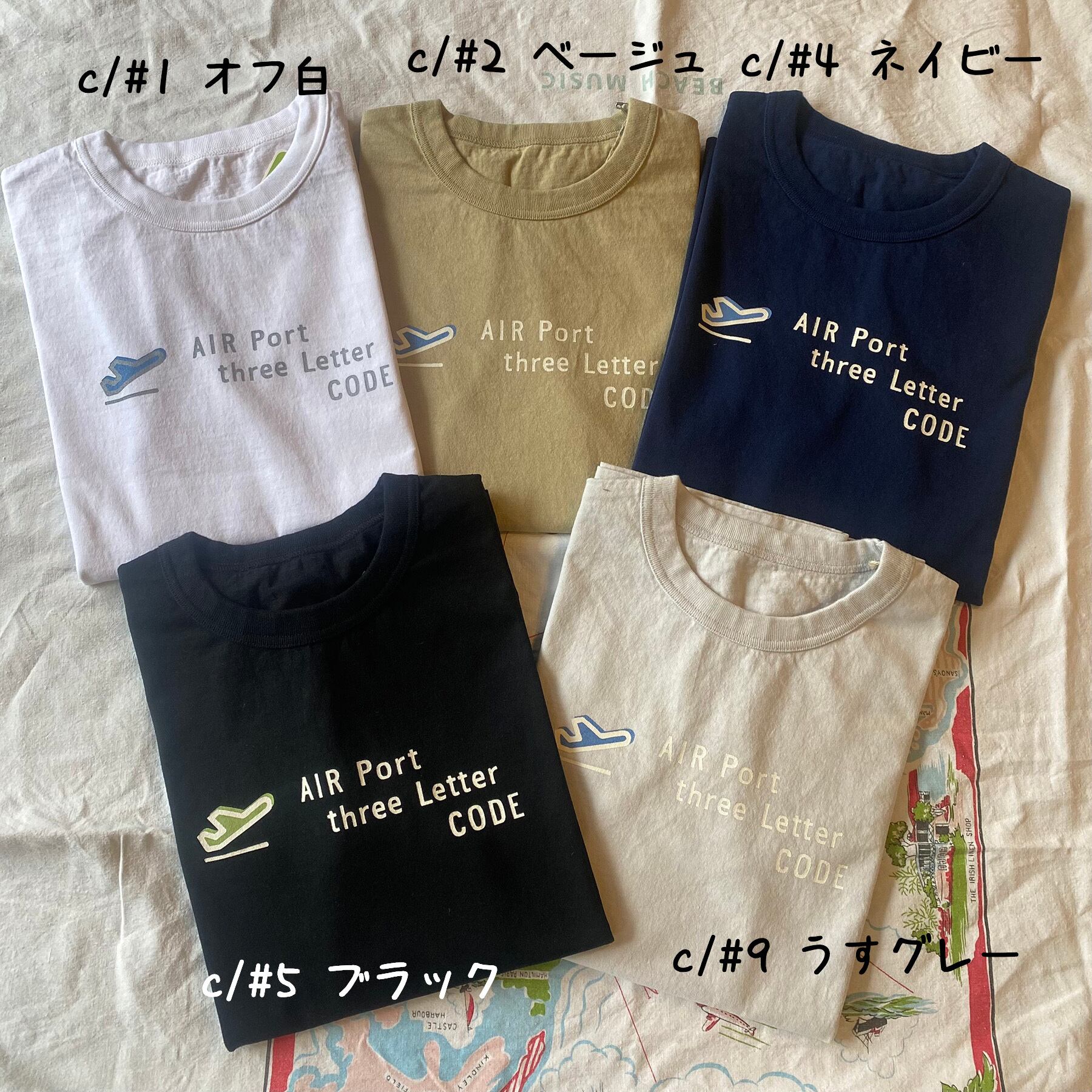 半袖UNI Tシャツ BASIC FIT【Around the World】B柄エアポート3レター