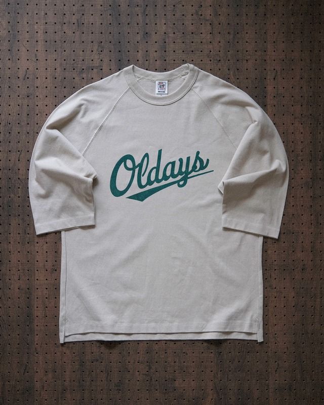 "oldays" Raglan sleeve tee in stone（受注生産）