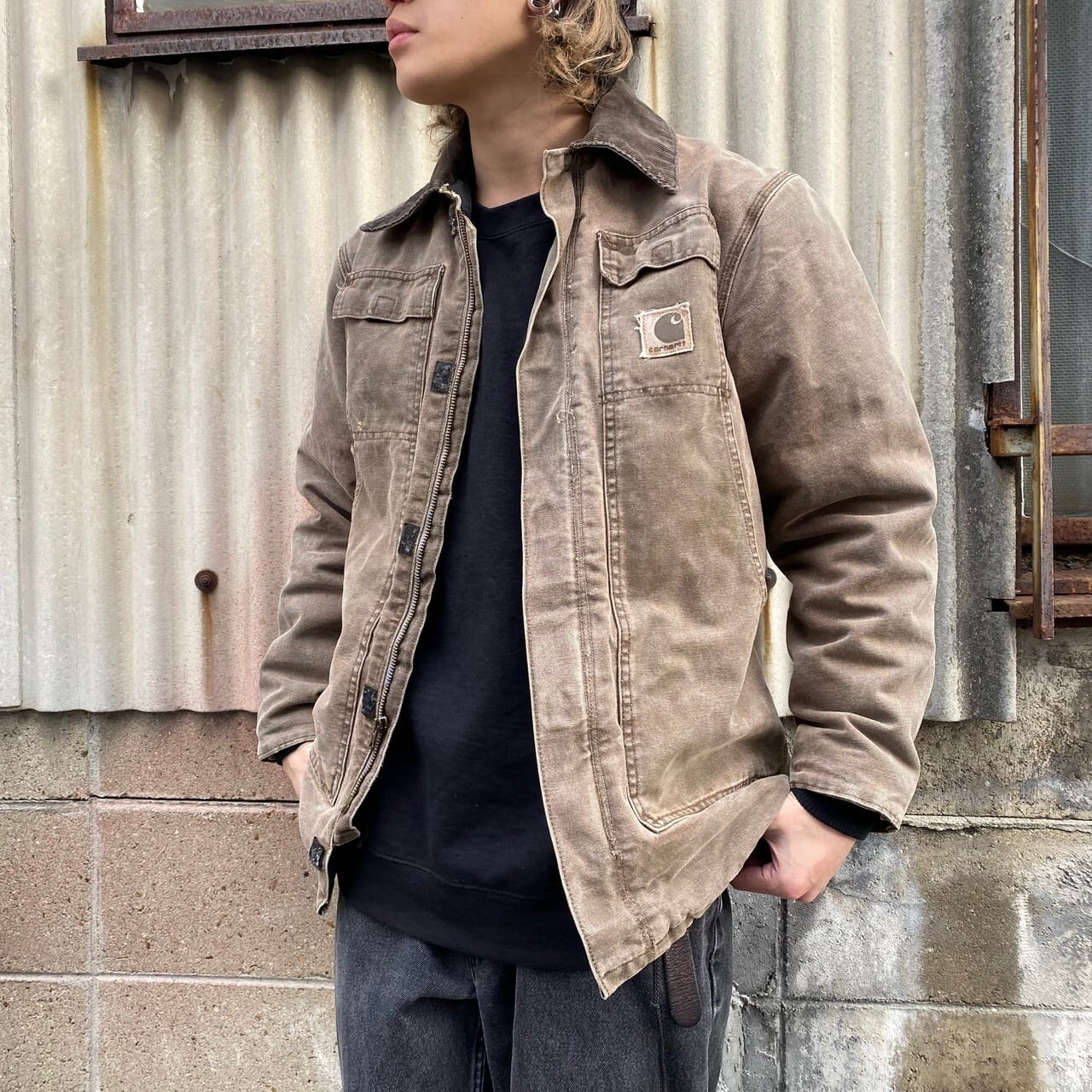 年代 USA製 Carhartt カーハート トラディショナルコート メンズM