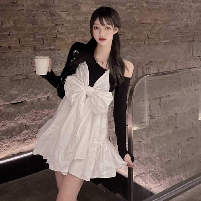 ホワイトドレス シャツ ブラック ドラファッションホール93575398374