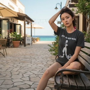 INTO THE DEEP BLUE-Tシャツ・レディース(スミ)