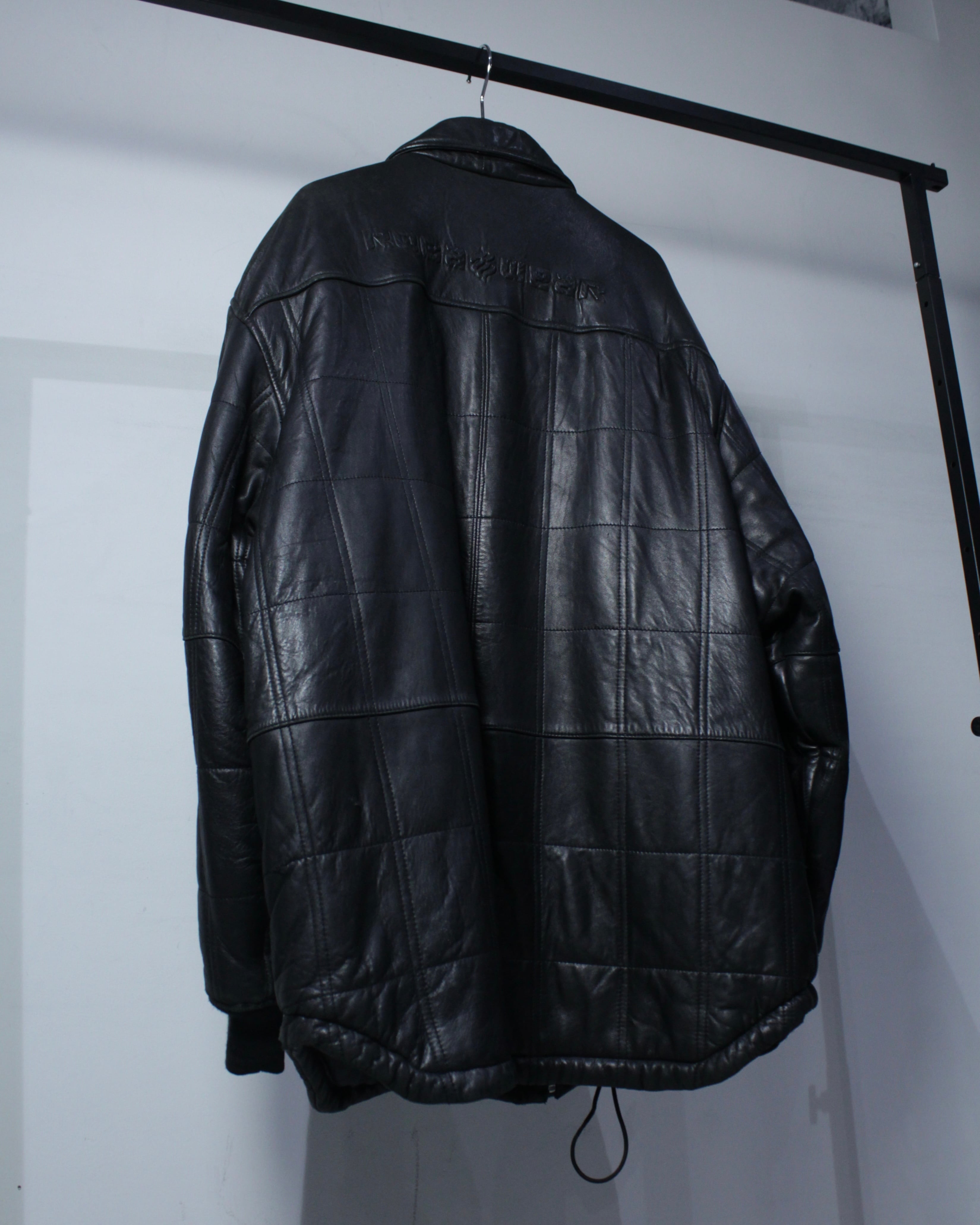 Caka BLACK】“ROCA WEAR” Logo Design Loose Leather Jacket | Caka