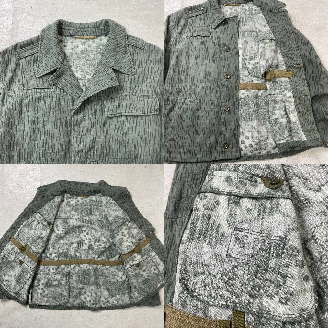 チェコ軍 レインドロップカモ フィールドジャケット 短丈 メンズXL相当 