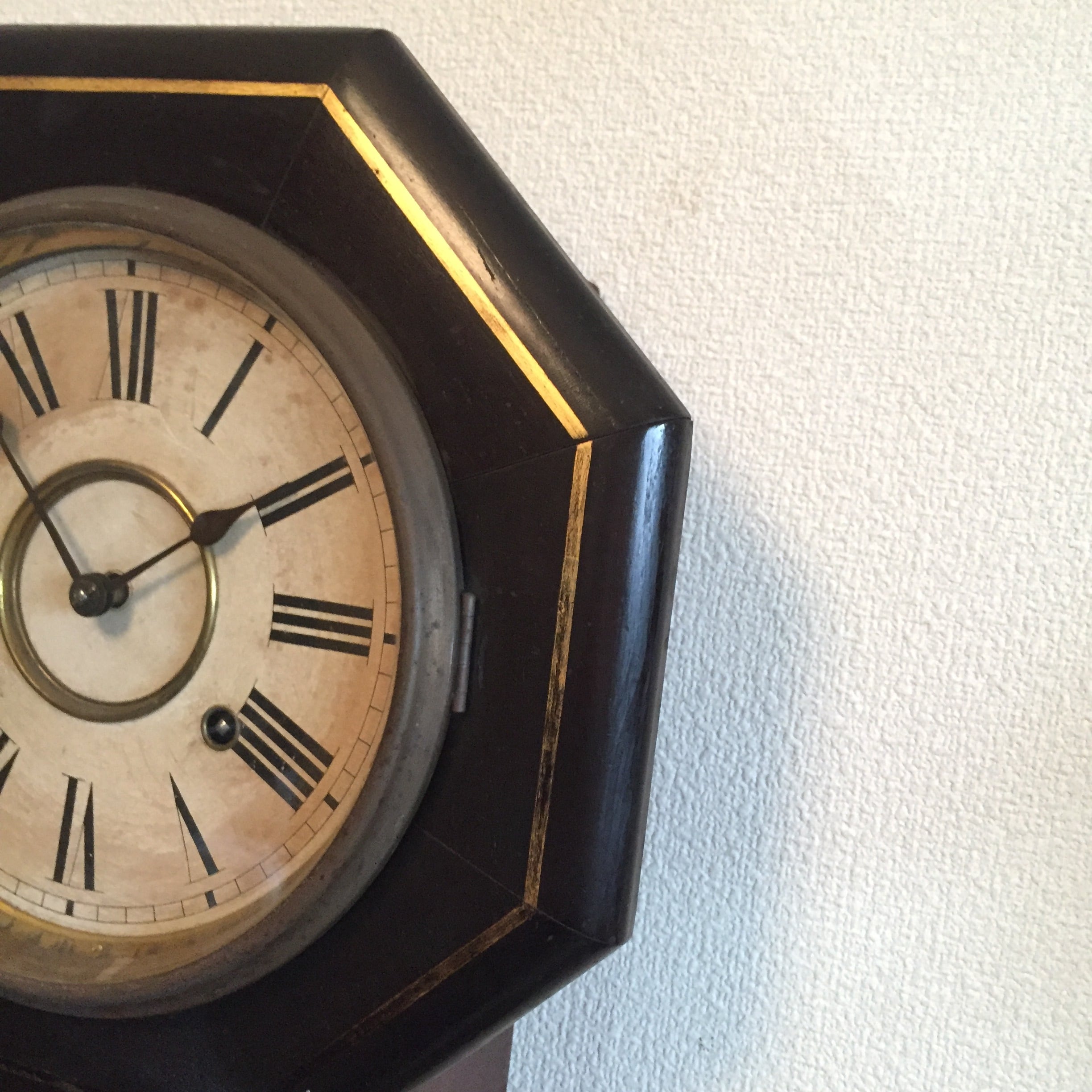 明治期〜大正期 アメリカ アンソニア製 8インチ八角掛時計
