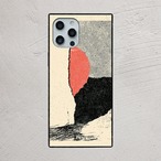 受注生産 iPhoneケース 赤い丸と黒紙片のミニマルコラージュ｜ZINEコラージュ ZINE033C
