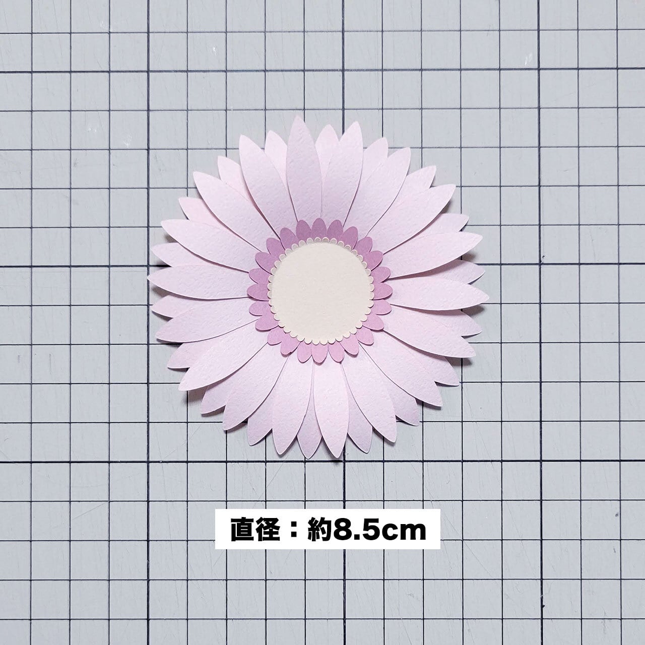 くすみピンク】ガーベラ風ペーパーフラワーの手作りキット（ミニ5点