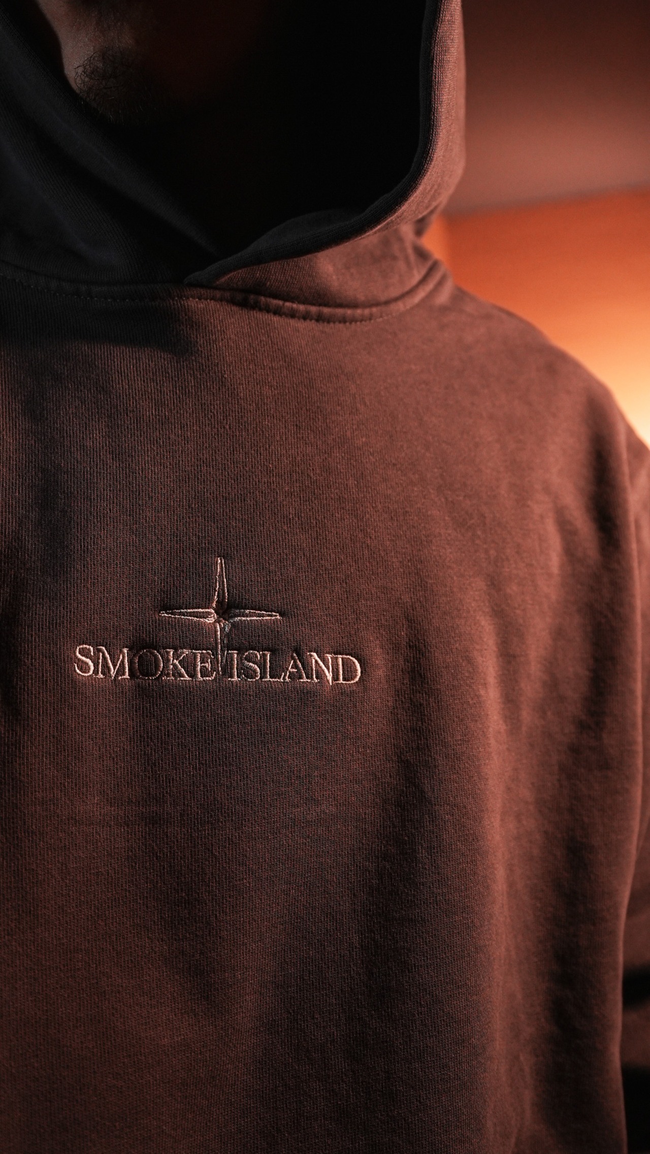 SMOKE ISLAND Garment Dye 13.5oz U.S.A Cotton Hoodie [MOCHA]