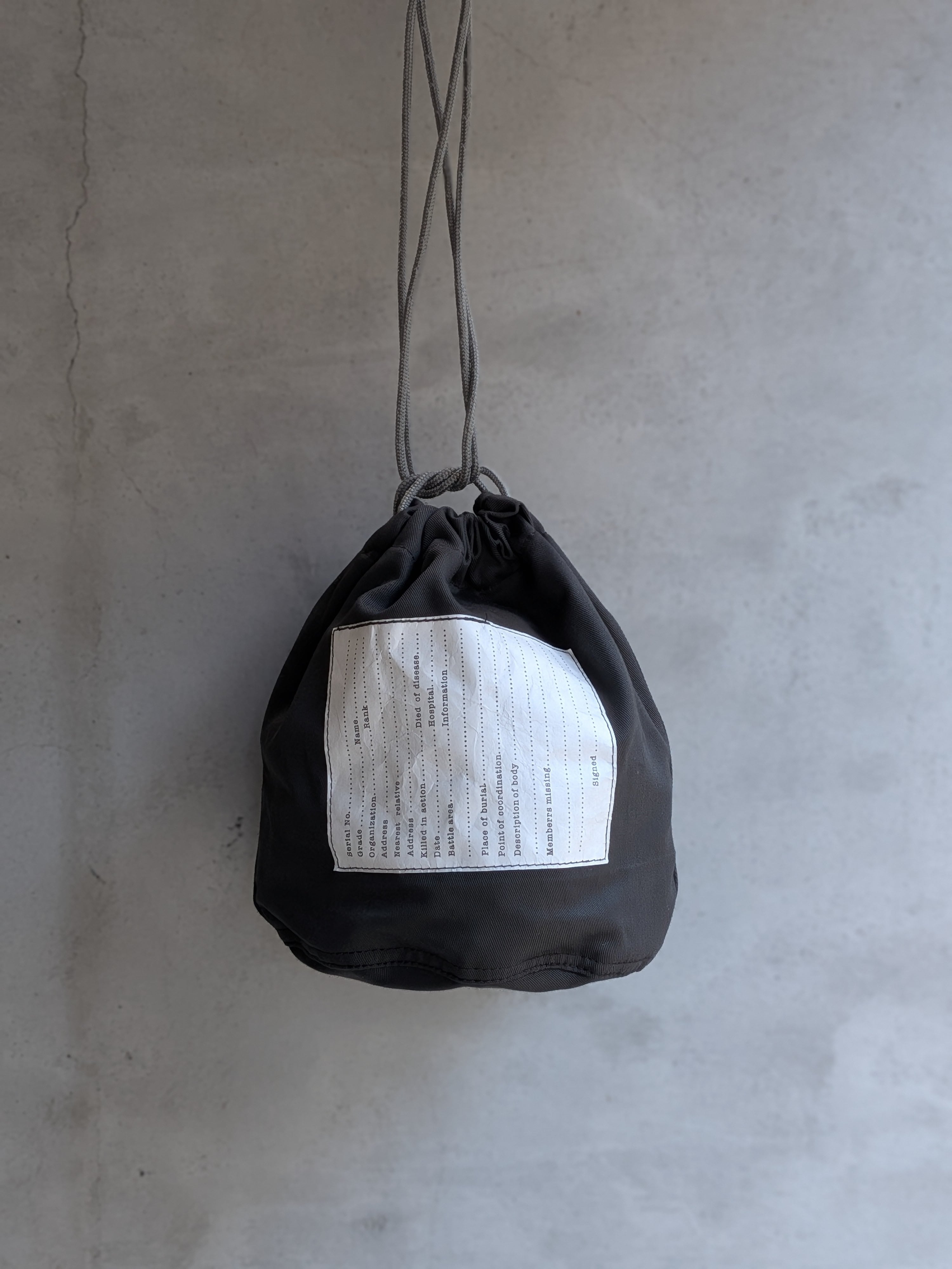 BAA COSTUME MFG. "PERSONAL EFFECTS BAG L" BLACK CHINO