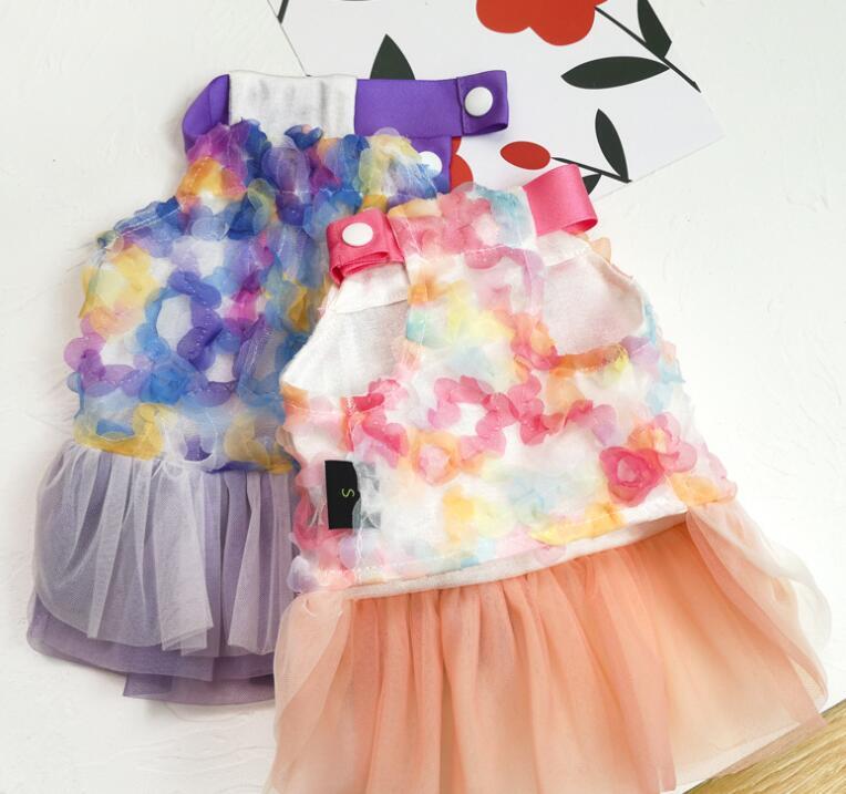 《予約》3101425 淡色フラワー重ね着ワンピース