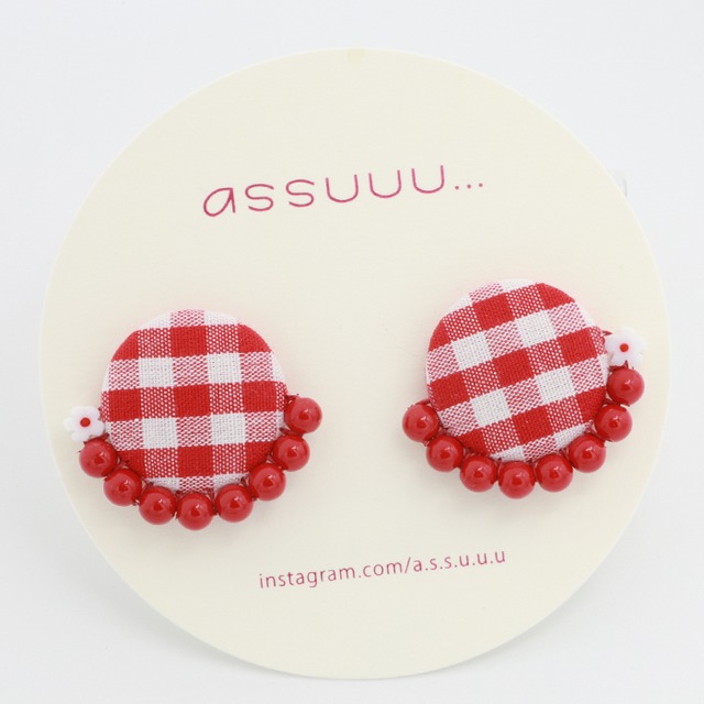 assuuu.../89/アッスー/babyピアス/ギンガム赤