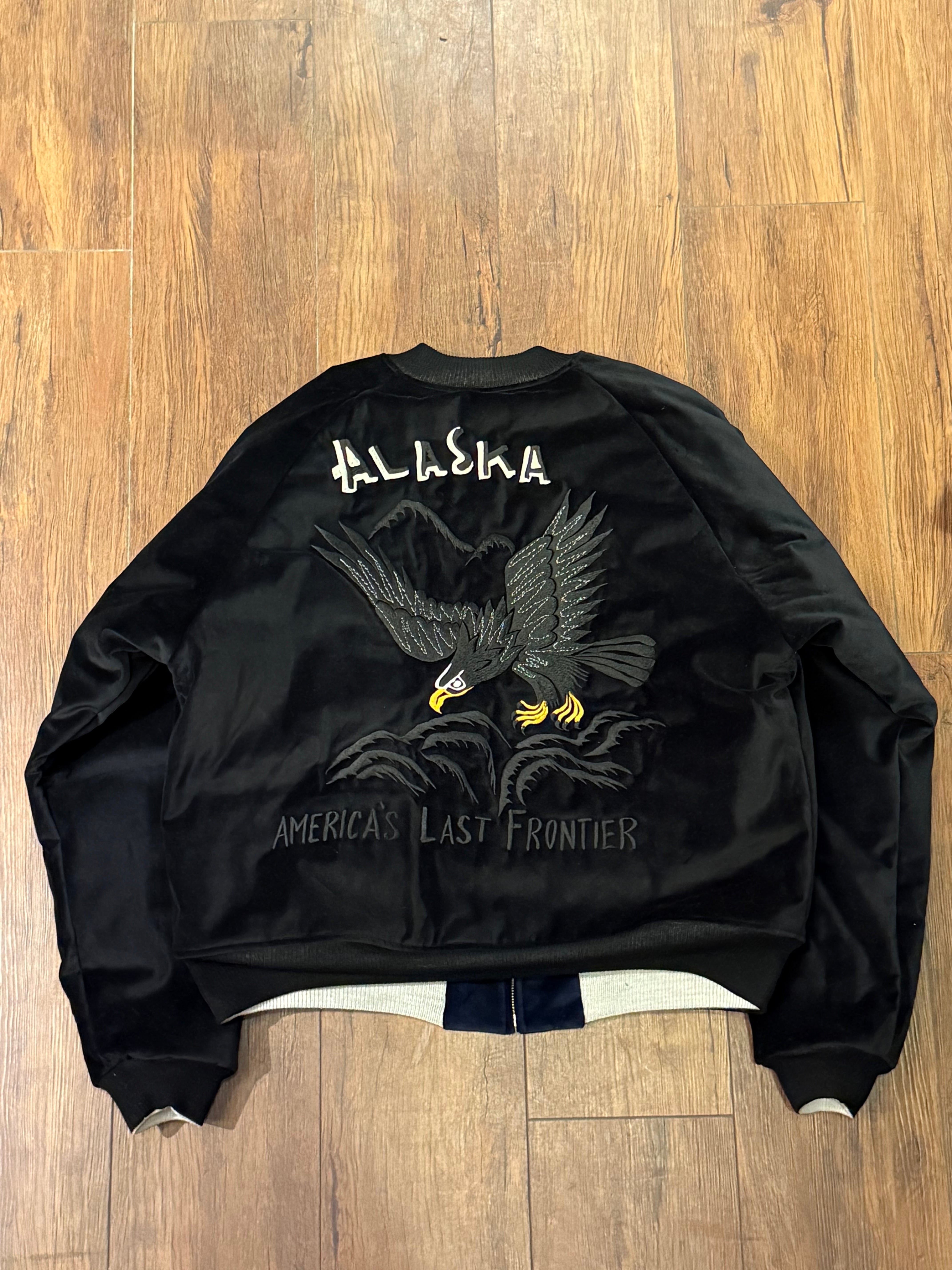 ジャケット・アウター THREE FACE SOUVENIR JACKET ALASKA THREEFACE 'ALASKA' SOUVENIR JACKET ALL BLACK LIMITED | vintage