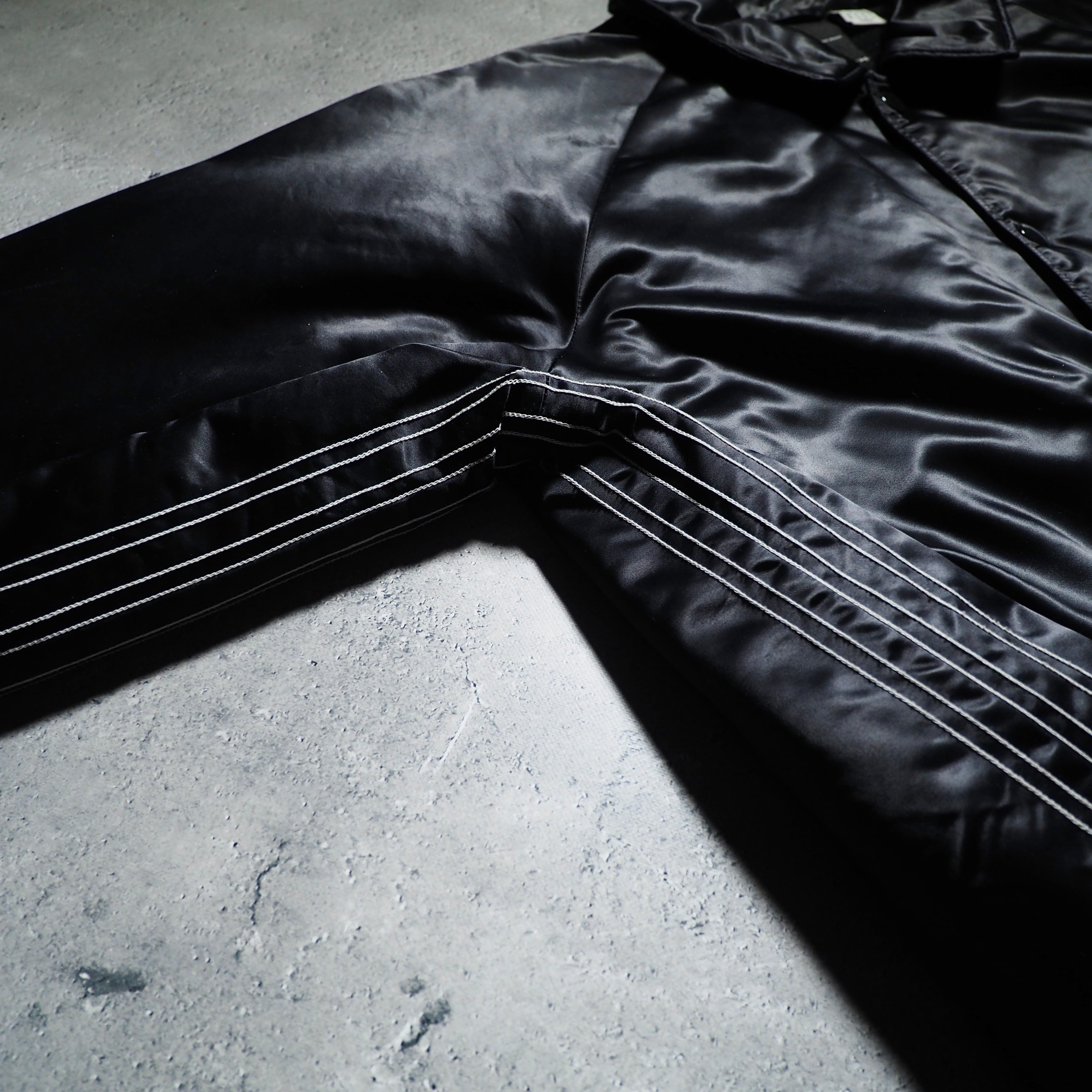 "adidas × ALEXANDER WANG " Black satin nylon coach jacket