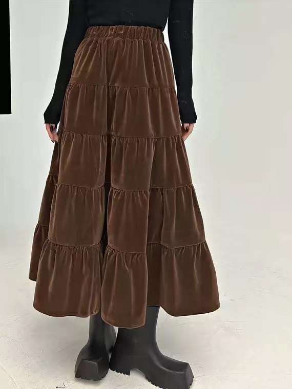 ロング丈ティアードスカート　AJ1399-9980