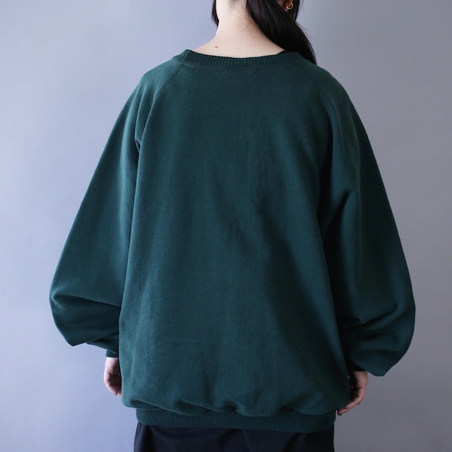 "刺繍×狼" good animal design over silhouette sweatshirt