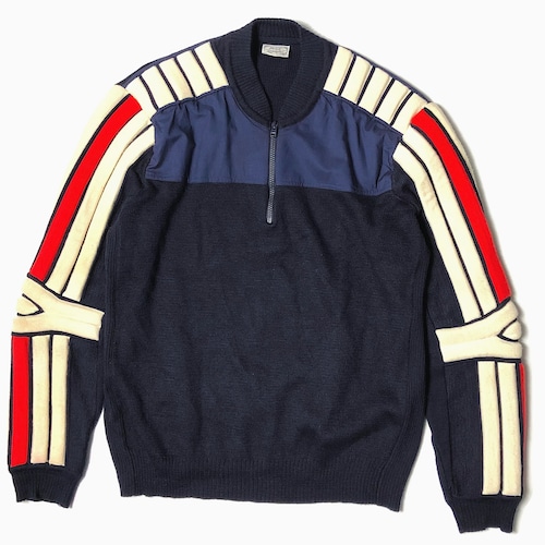 Vintage 80〜90's【Strick meister】Half Zip Knit Sweater