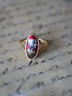 御成約品 K18 ヴィンテージリング 女性の横顔 Limoge リモージュ ブロカントのある暮らし