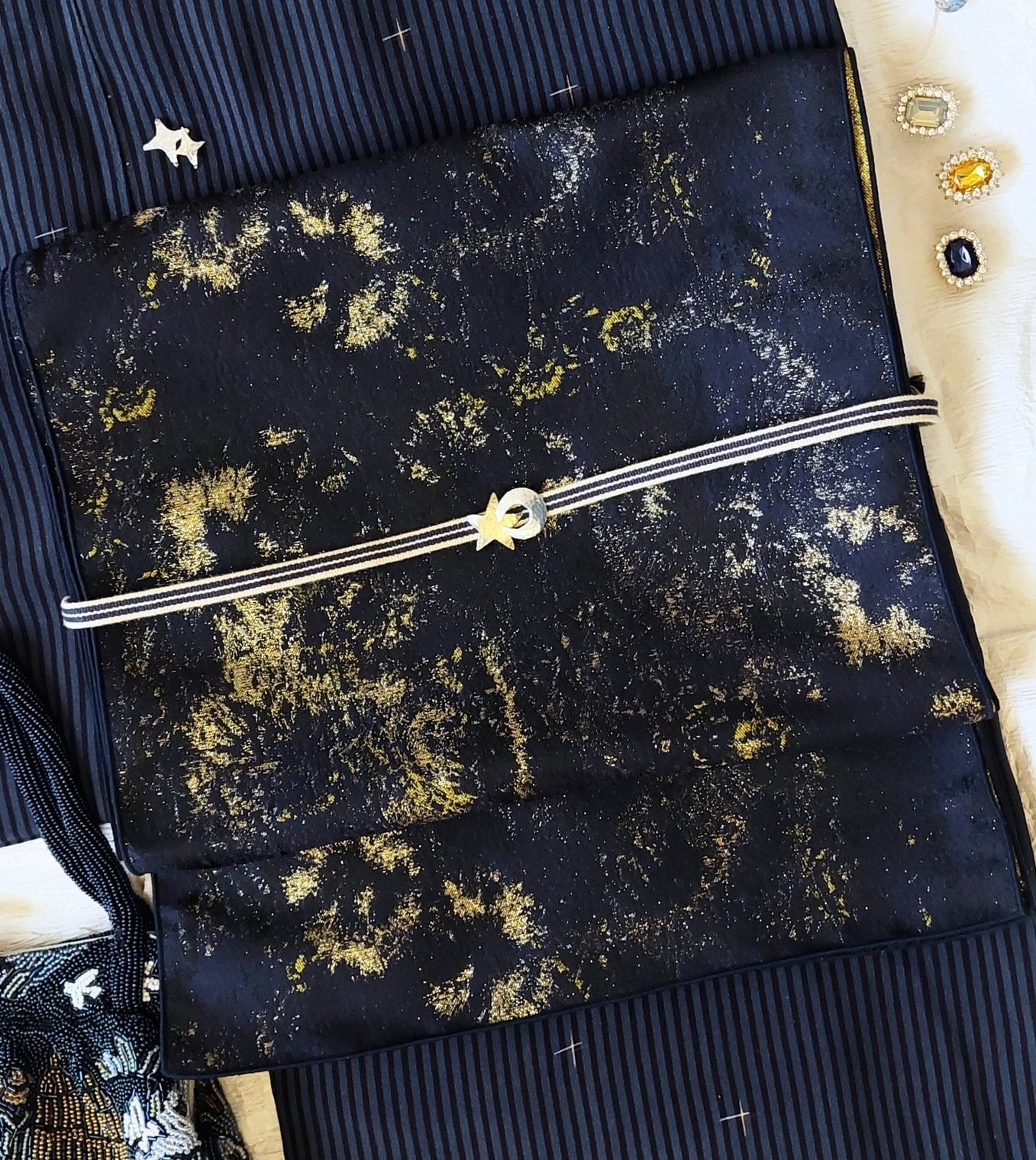 大人兵児帯【金平糖】【ブラックリリー】のセット 限定】兵児帯 Galaxy | 和兎庵