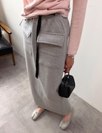 【新作5%OFF・3日間】★裏起毛★Buckle Sweat Skirt_2colors