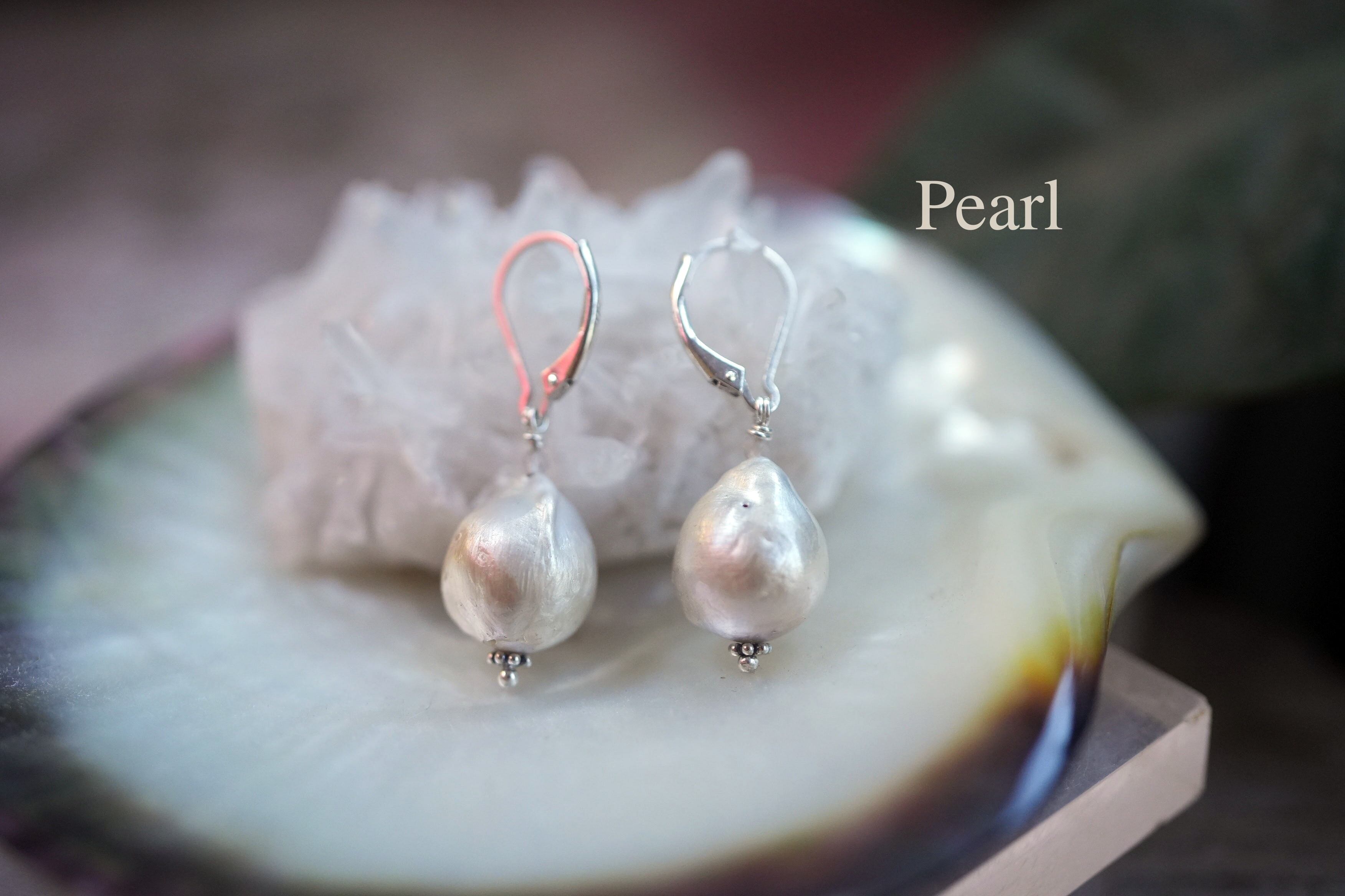 真珠パール・バロック・フレッシュウォーター ピアス1973