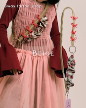 3way tartan strap Beige