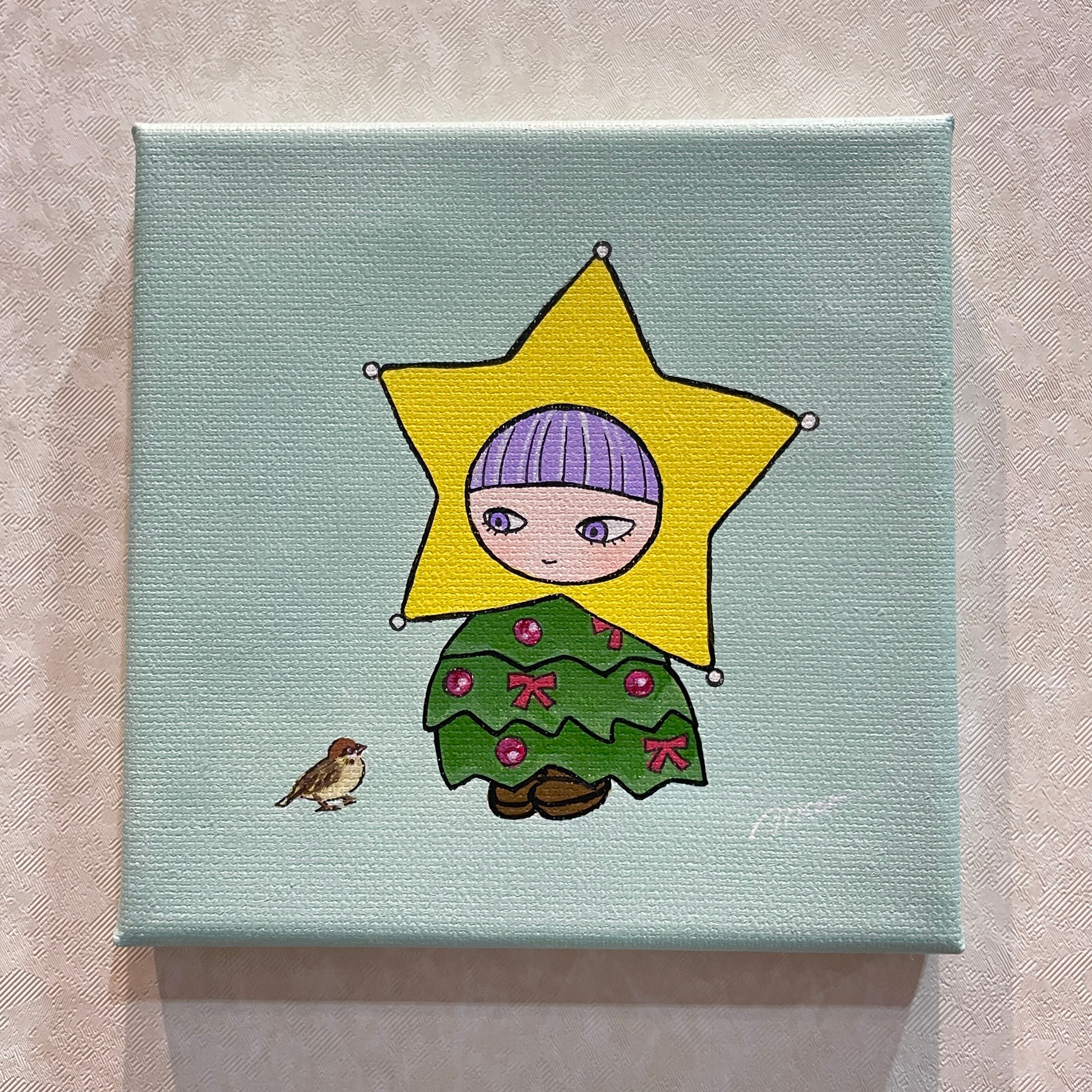 ミカヅキ ミニキャンバス原画作品・星ちゃん(休憩中)【期間限定】