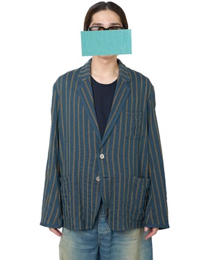 m's braque "TRIMMED JACKET〔BLUE STRIPE〕"