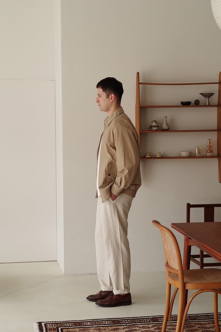 Linen Cotton Herringbone Trousers