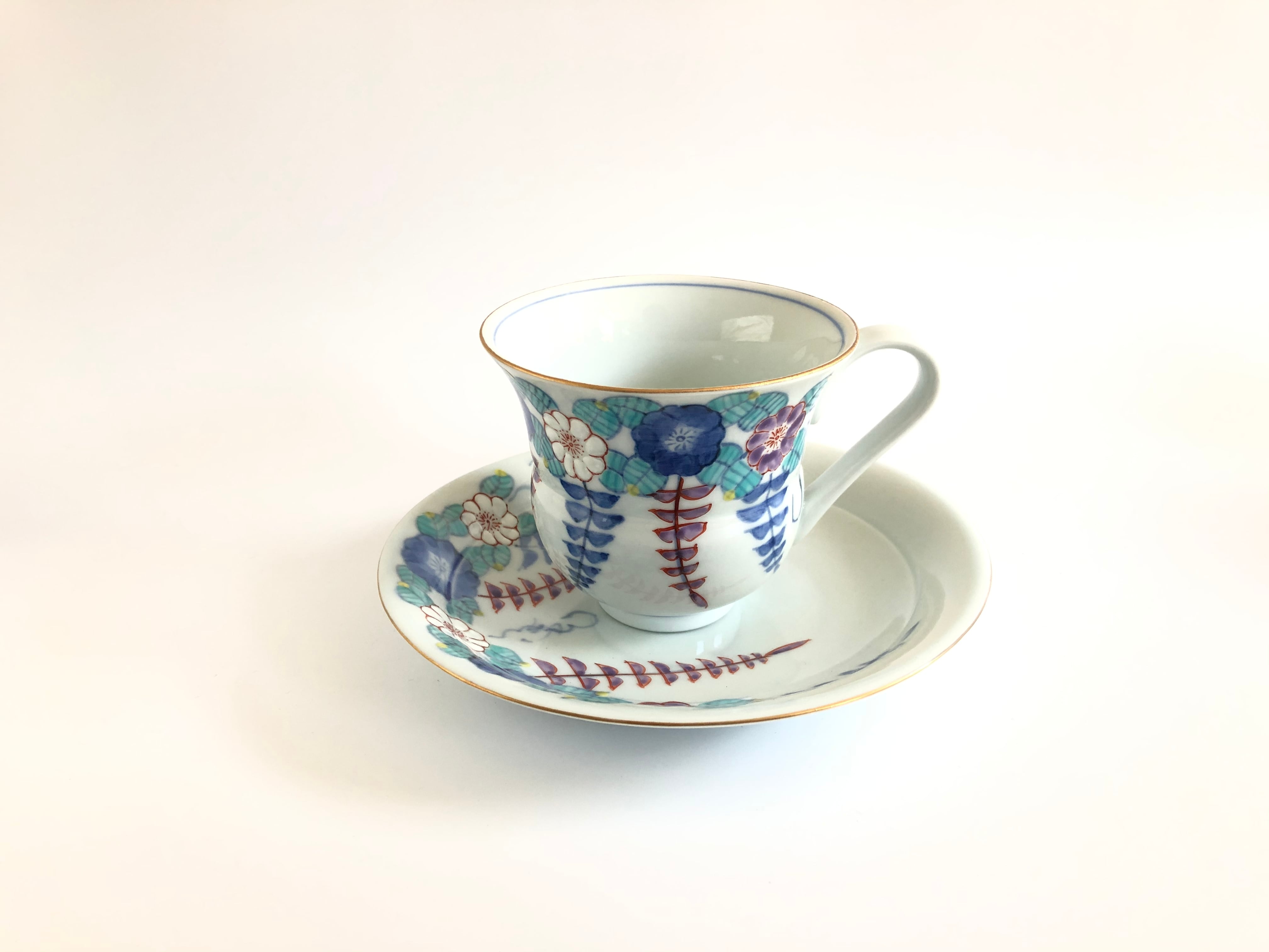 モーニング碗皿 辻が花