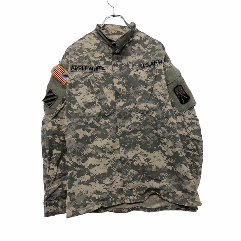 ミリタリー ジャケット L〜 カーキ アメリカ軍 ジップアップ 星条旗