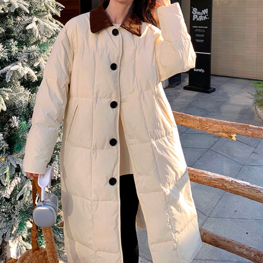 ミルクラテのダウンロングジャケット