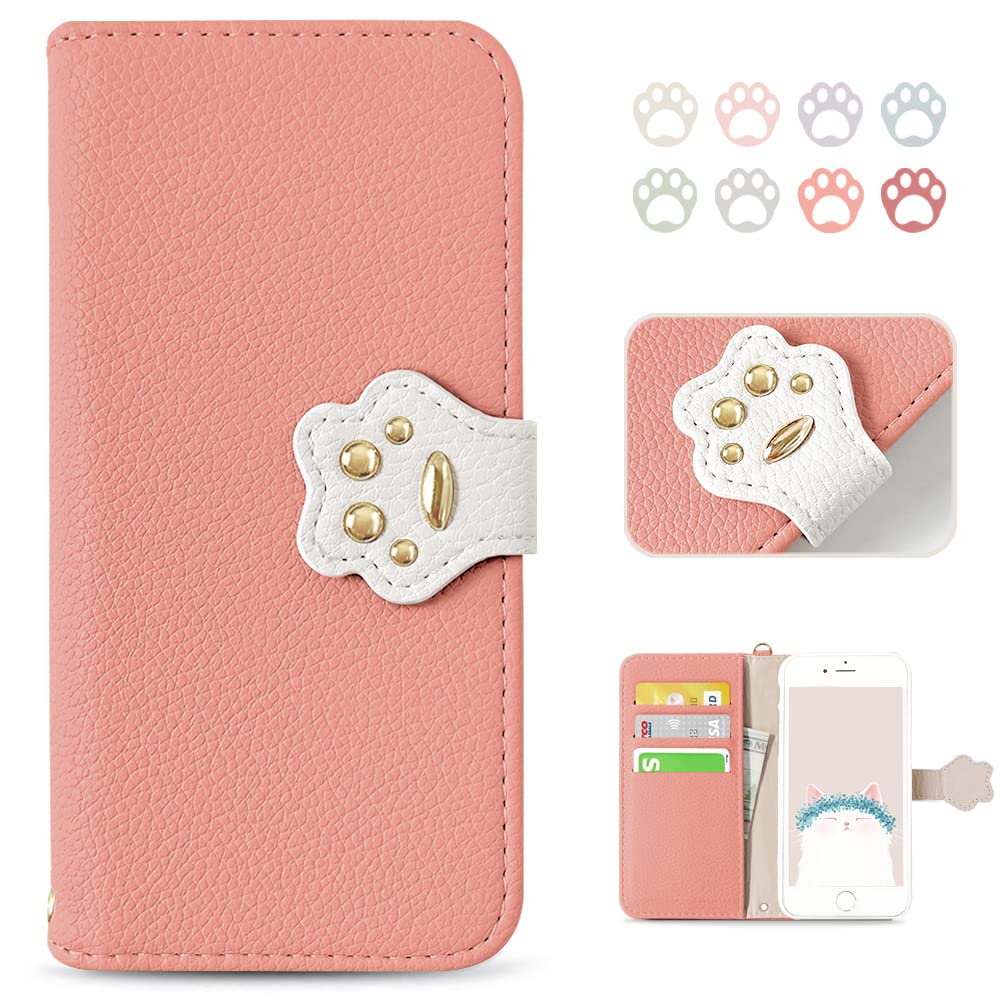 MAGICASE Phone 16 用 ケース 手帳型 可愛い あいふぉん16 携帯カバー 人気 iPhone 16 対応 ケース 手帳型 猫 女性 かわいい カード収納 スタンド機能付き 全面保護 衝撃吸収 アイホン 16 着脱しやすい 高級PUレザー 財布型(オレンジ)