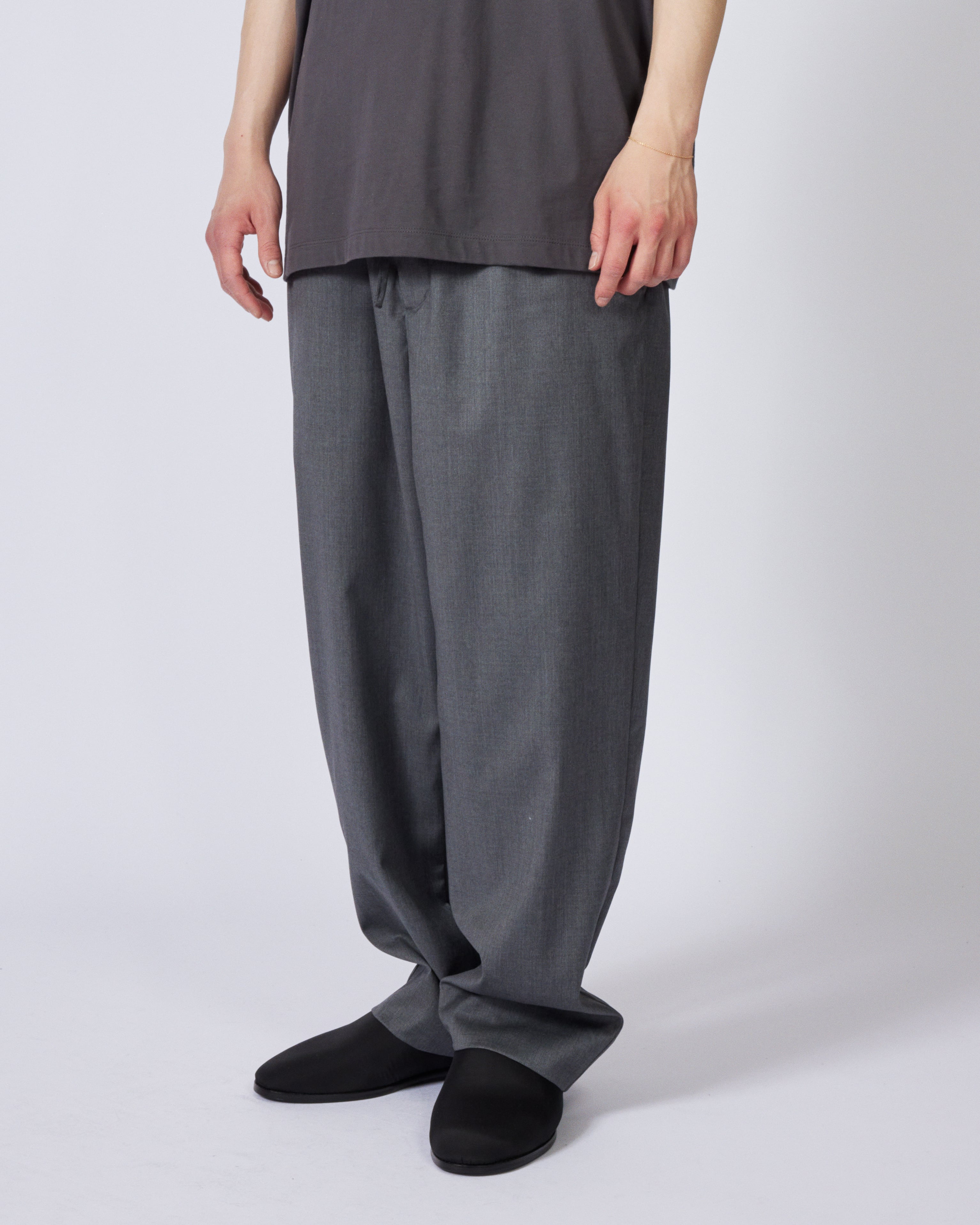everyone easy slacks fabric by Loro Piana (GRAY) | everyone
