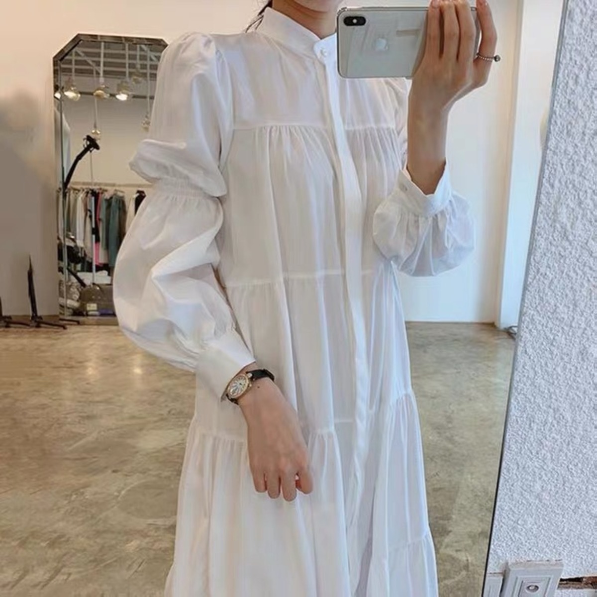 コットン ティアード ロングワンピース | Faboutique