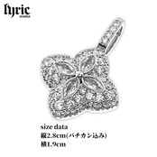 3mm 40〜60cm Clover motif pendant luxury tennis necklace silver clear
