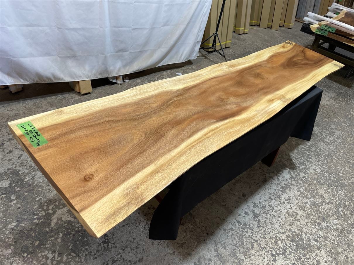 モンキーポッドテーブル モンキーポッド3838 一枚板無垢 乾燥材 2300x600-530-520x45mm