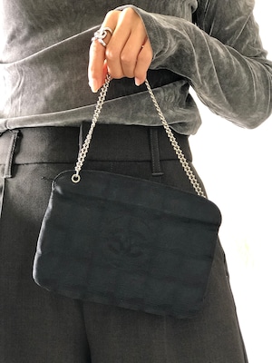 CHANEL シャネル ニュートラベルライン ココマーク ナイロン チェーンショルダー ショルダーバッグ ブラック vintage ヴィンテージ オールド p7zz2s