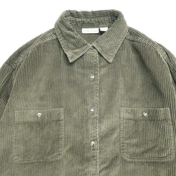 古着 relativity 太畝 コーデュロイシャツ 長袖シャツ グリーン系 表記