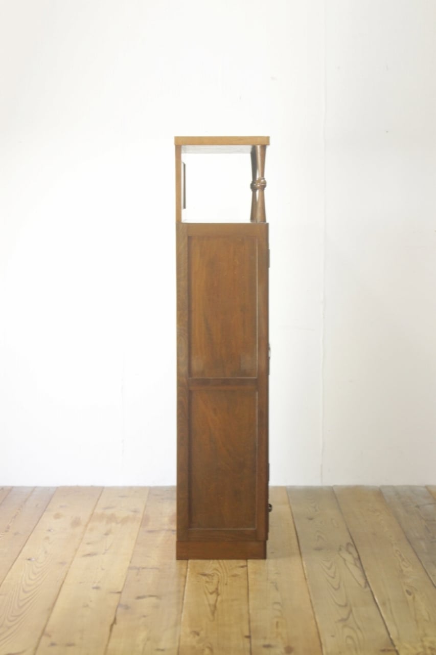 レトロ ガラスキャビネット 本箱 収納 食器棚 ラック ダイヤガラス