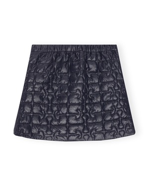 【GANNI】BLUE SHINY QUILT MINI SKIRT