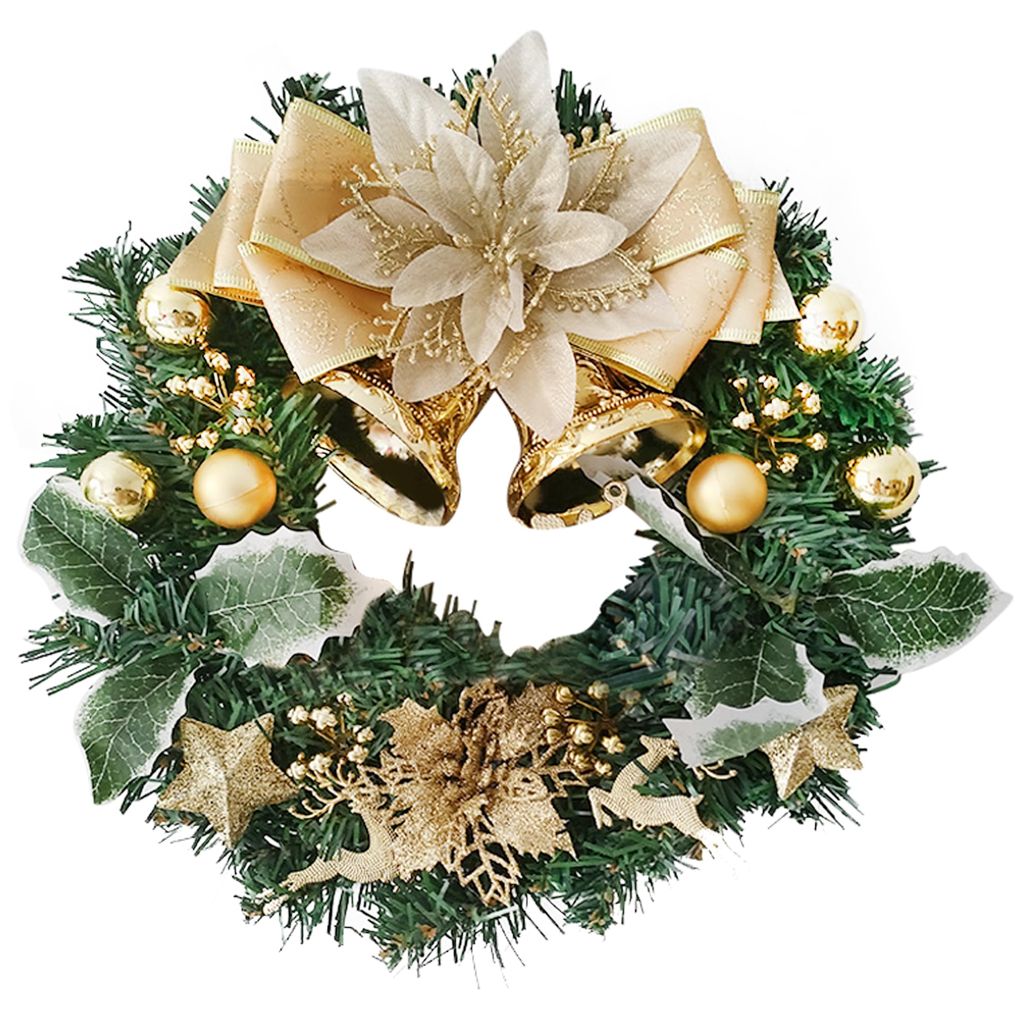 Bacucine クリスマスリース クリスマス 飾り 直径30cm 壁掛け リース