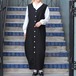 USA VINTAGE NO SLEEVE SHELL BUTTON LINEN ONE PIECE/アメリカ古着ノースリーブシェルボタンリネンワンピース