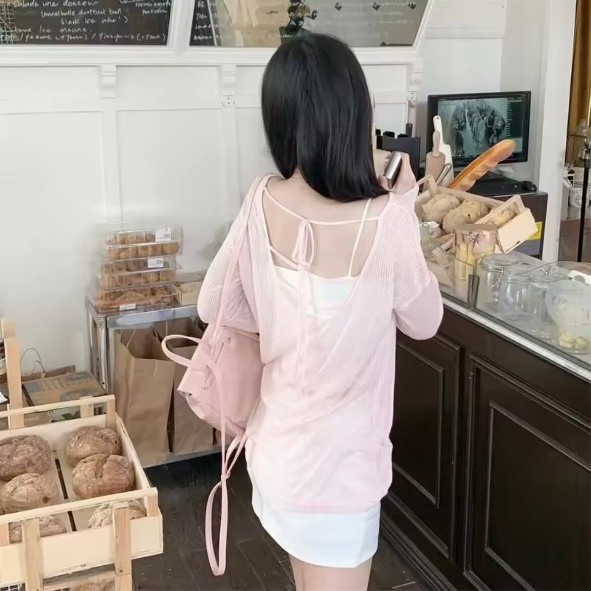 sheer round neck long t-shirt