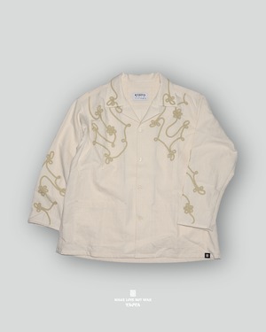 14 CRINKLE-FINISHED WHITE FLORAL COVERALLS