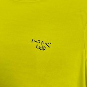 イタリア製 Poi... by Krizia ポイ バイ クリッツィア ラインストーン レーヨン 半袖Tシャツ サイズ M/蛍光イエロー系/レディース