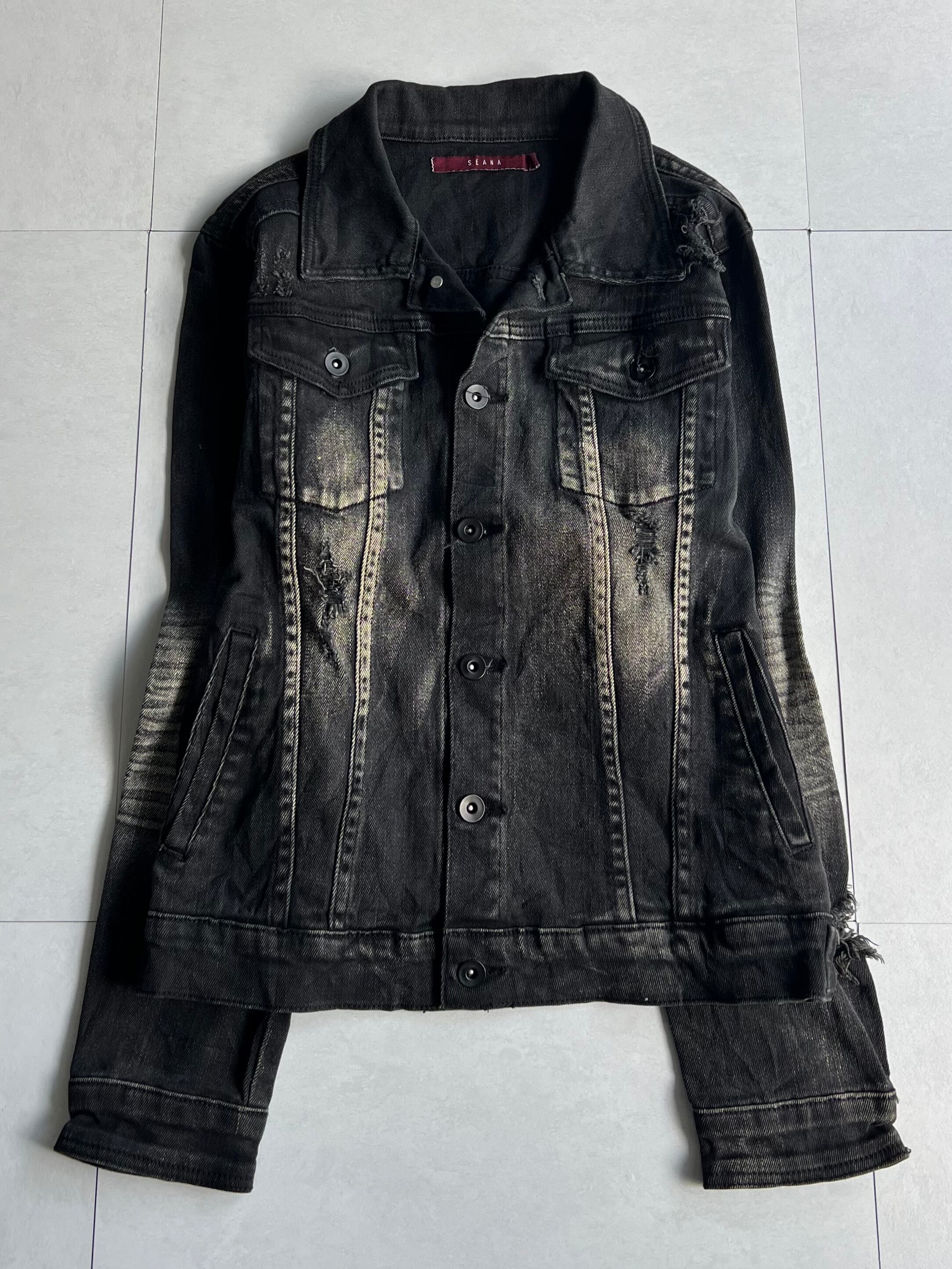 "SEANA" Damaged Dusty Denim Jacket