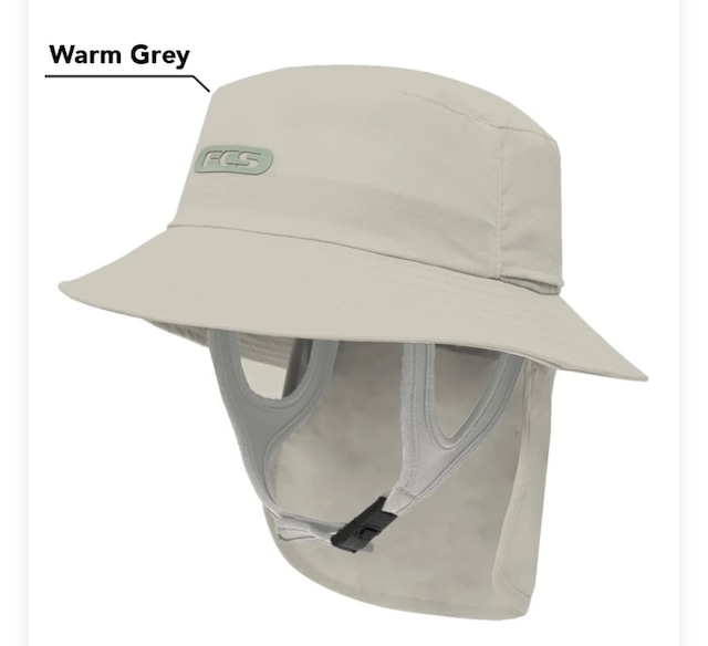 FCS MサイズESSENSE SURF BUCKET HAT　サーフハットバケットハットワームグレー