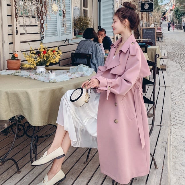 アウター レディース トレンチコート スプリングコート ライトアウター