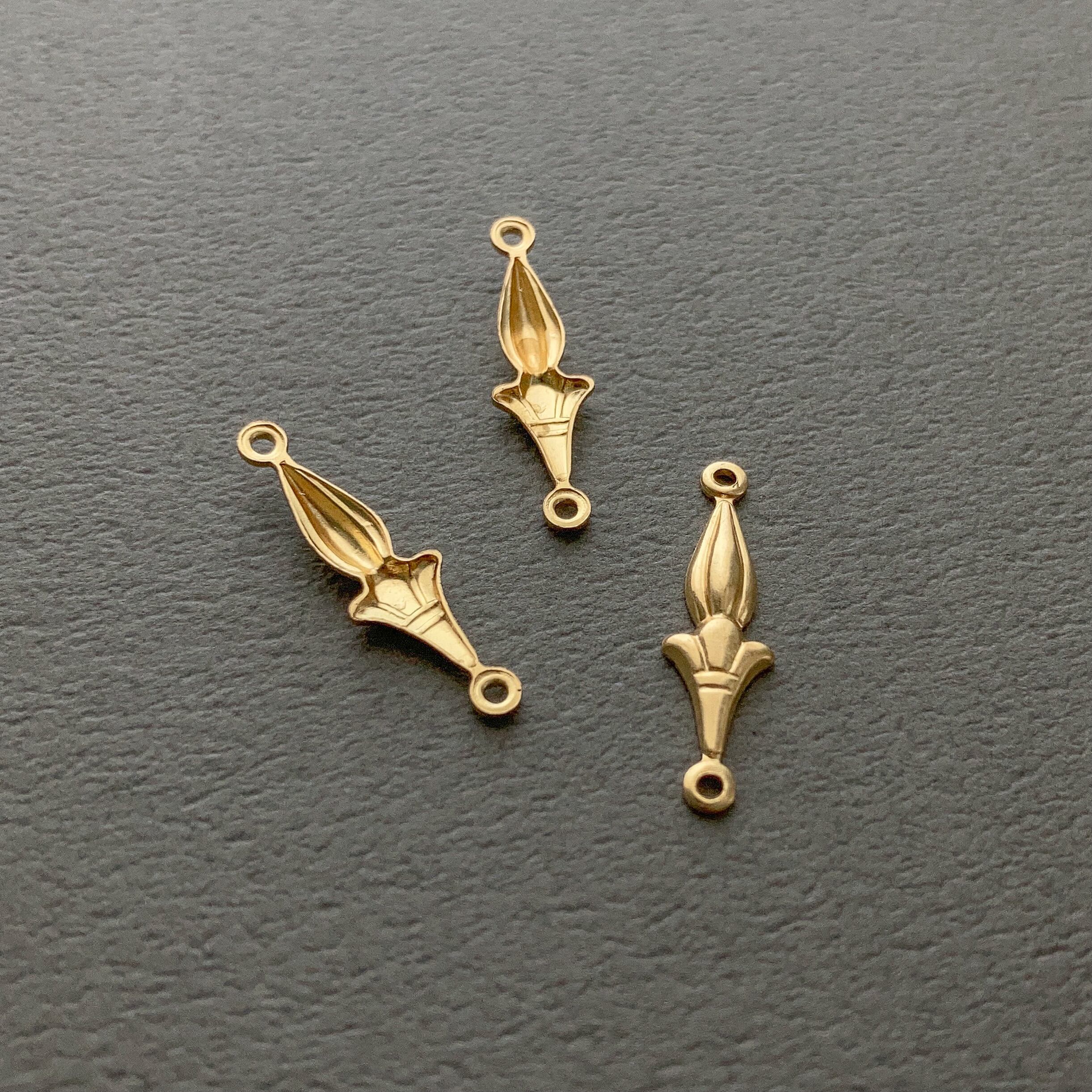 真鍮製　自由の女神 オーナメント 2体セット　14cm アンティーク 最終入荷〉USA真鍮 両カンしずくと百合モチーフチャーム | Dua